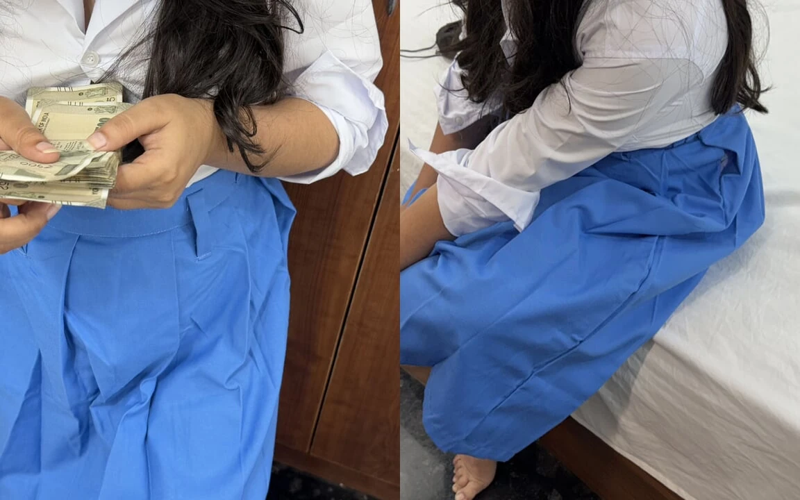 School Girl Ko Paise Churate Pakda or Phone Kya Hua Teen Girl