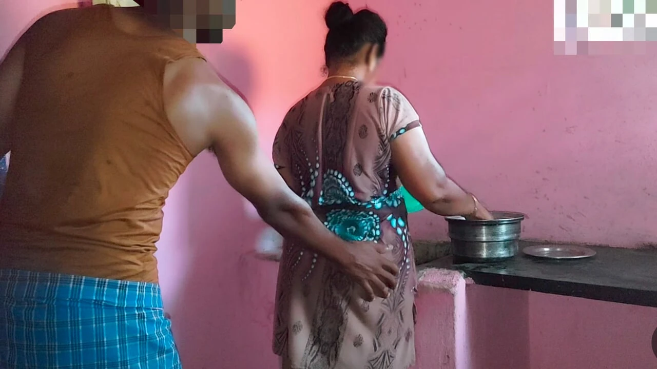 Aunty was working in the kitchen when I had sex with her