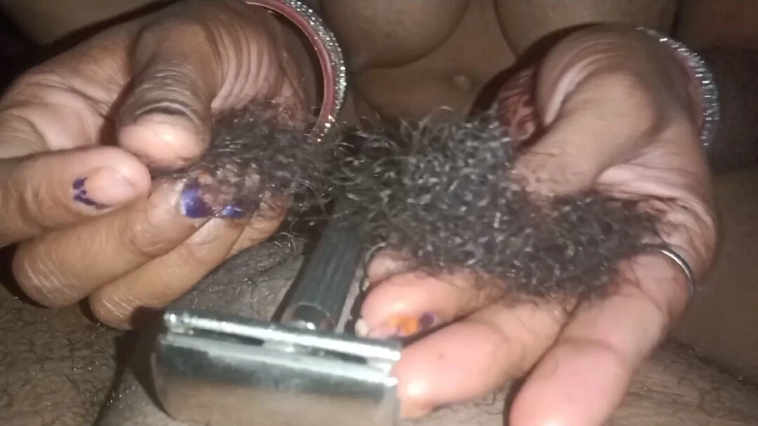 Indian Homemade Village Wife cleaning the hair of her husband’s penis, being completely naked at the time, cleaning the entirety