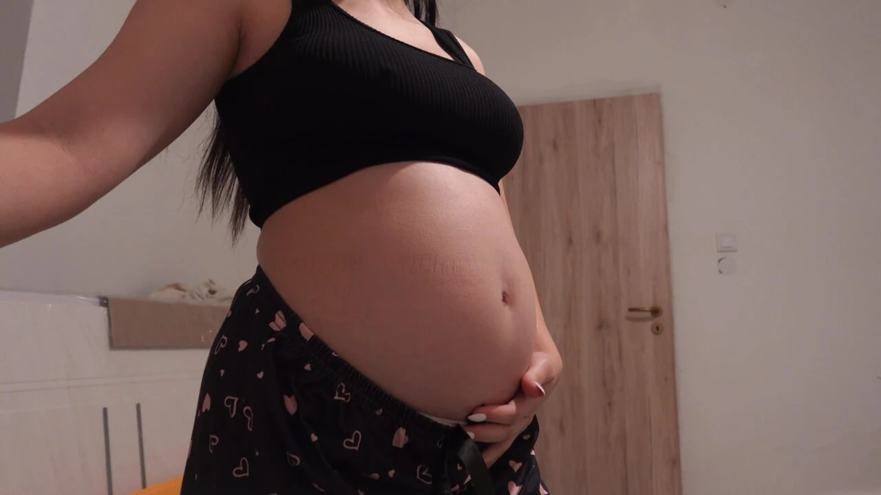 My pregnant Indian wife masturbates in the bathroom in white panties